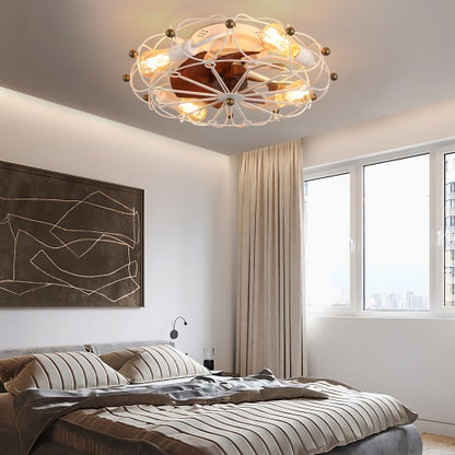 Modern Low Profile 20 inch Cage Ceiling Fan with Light