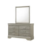 Amalia 6-Drawer Dresser – Silver & White Finish with Crocodile Embossed Fronts
