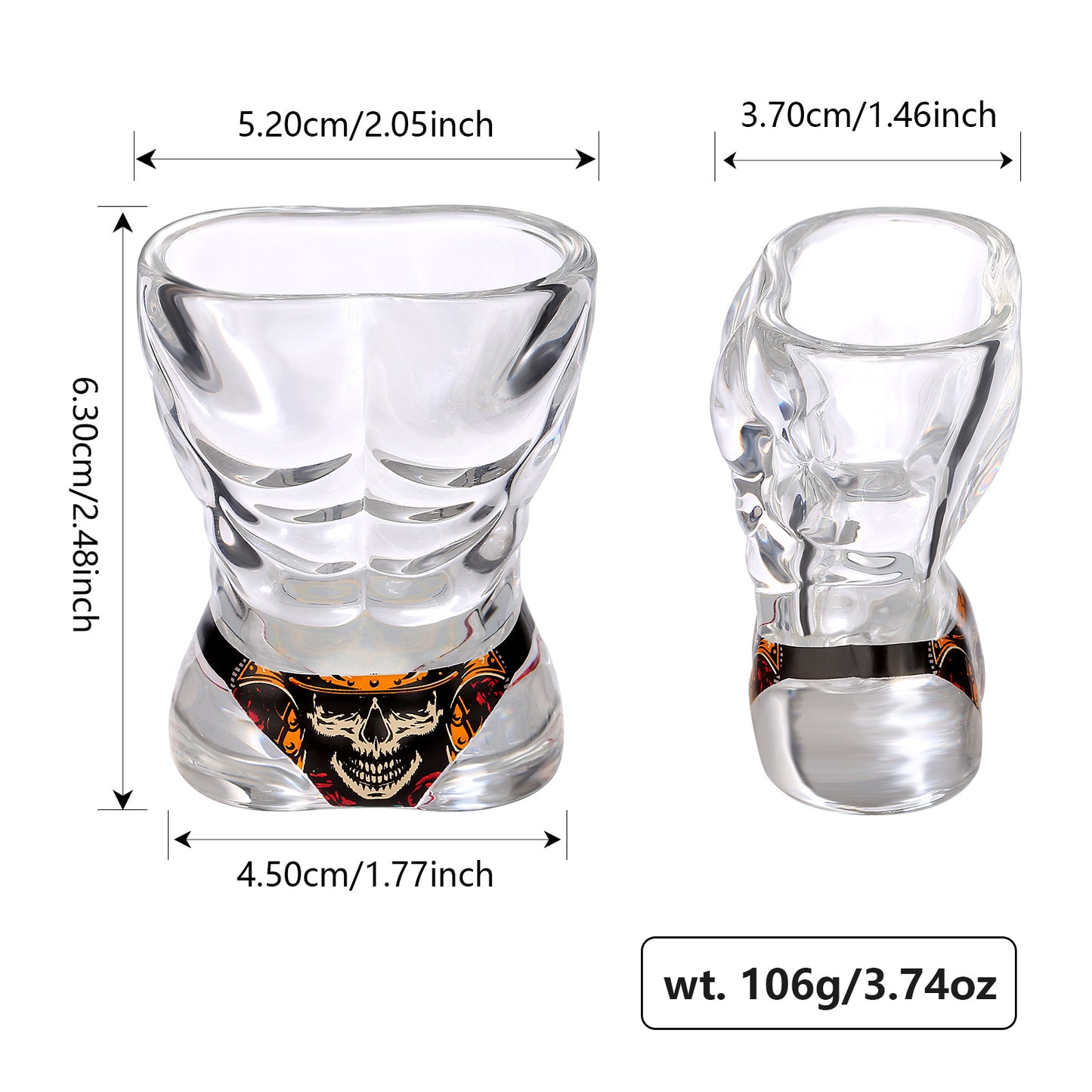 Skull Shot Glasses Set of 2 - Party Drinkware