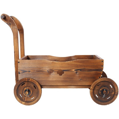 Wooden Wagon Planter Box for Garden and Patio