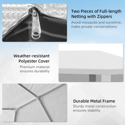 Outdoor Event Tent Canopy 10' x 28' – with 8 Removable Mesh Sidewalls