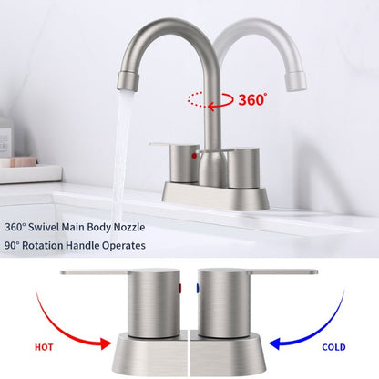 Brushed Nickel Bathroom Sink Faucet