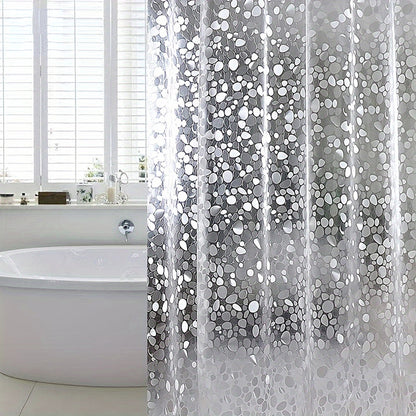 3D Pebble Pattern Shower Curtain with Magnets