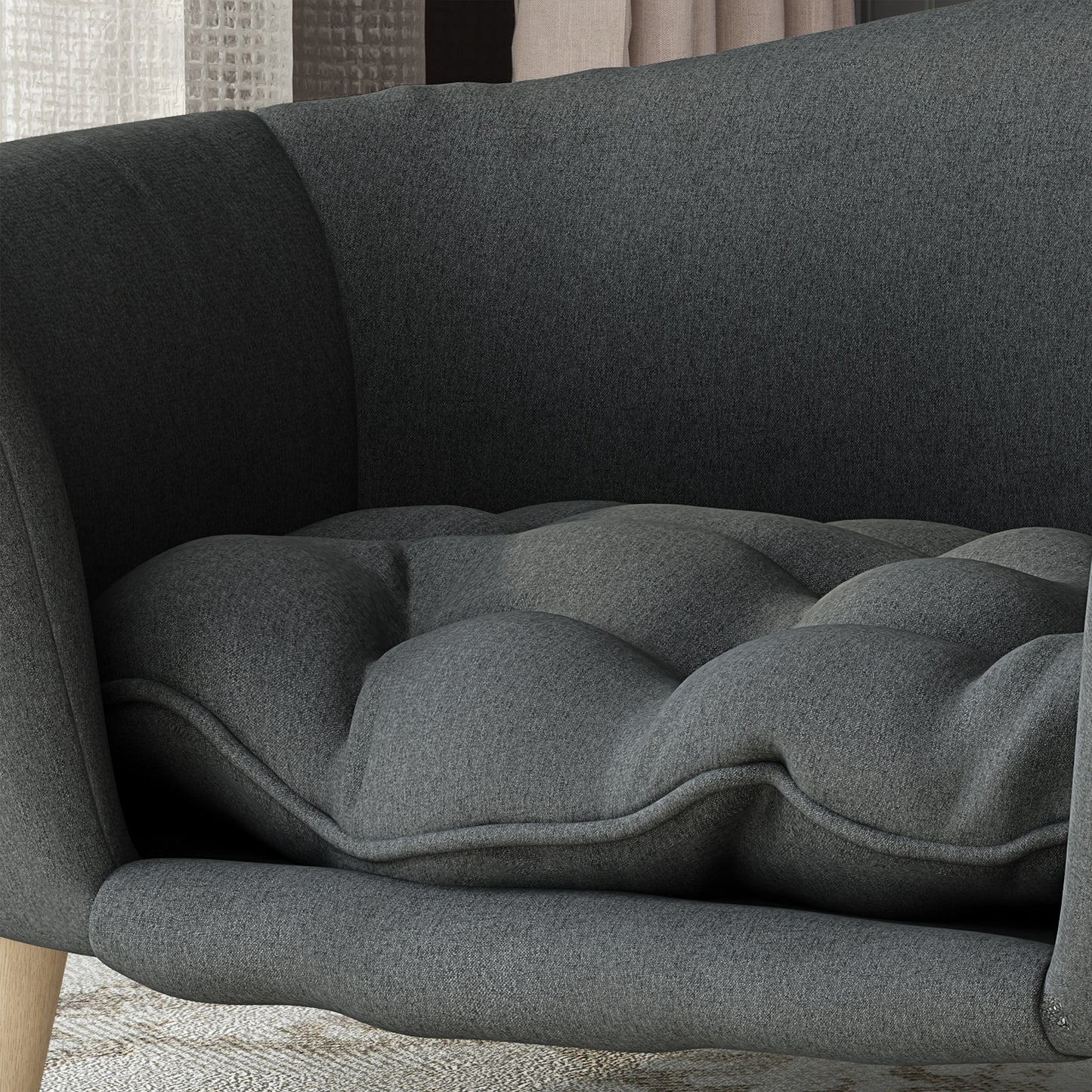 Luxury Mid-Century Modern Dog Bed – Dark Gray
