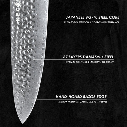 Kegani Chef Knife, 8 Inch Damascus Chefs Knife