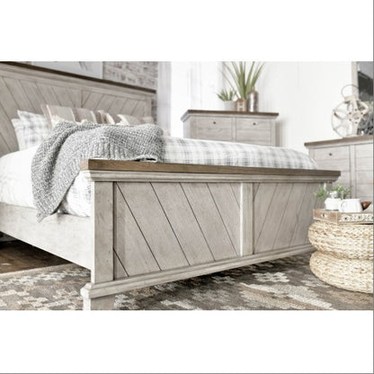 Bear Creek Queen Bed – with Chevron Patterned Headboard