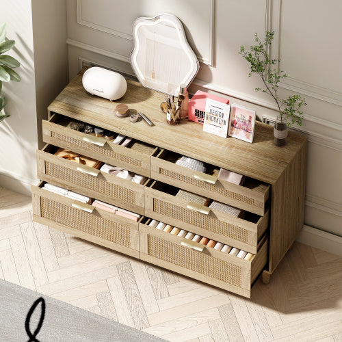 Rattan Dresser with Drawers – Stylish & Functional Storage Solution