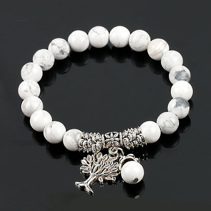 Frosted White Pine Bead Bracelet