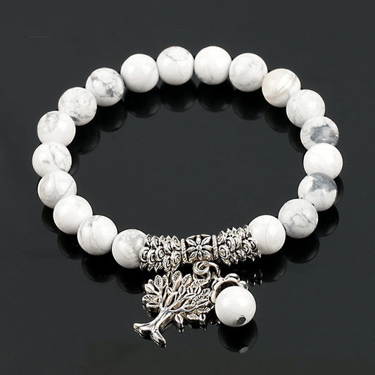 Frosted White Pine Bead Bracelet